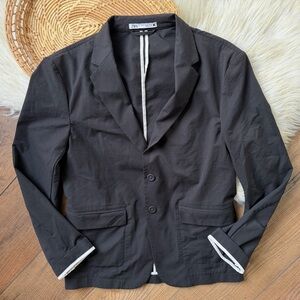 Zara Black White Seersucker Blazer Men’s Size Small